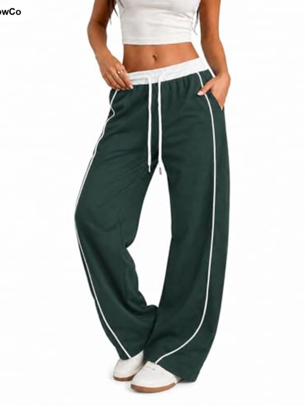 Women's Parachute Pants Y2K Side Striped Wide Leg Drawstring Sweatpants